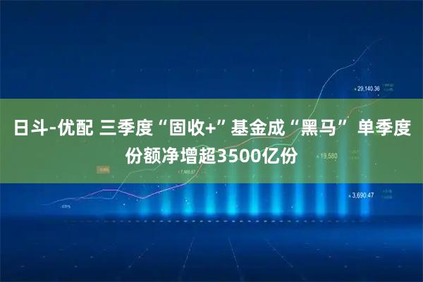 日斗-优配 三季度“固收+”基金成“黑马” 单季度份额净增超3500亿份